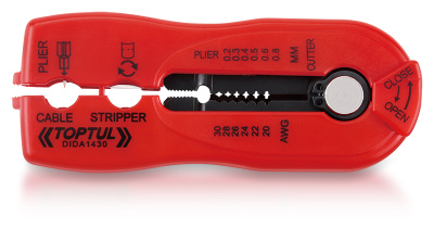 Стриппер многофункциональный для зачистки и резки провода 0.2-0.8 мм TOPTUL DIDA1430 Стриппер многофункциональный для зачистки и резки провода 0.2-0.8 мм TOPTUL DIDA1430