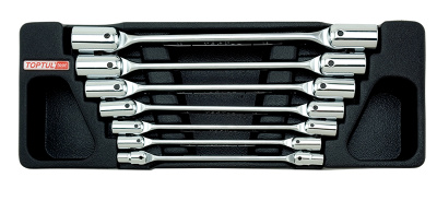 Набор шарнирных ключей 6х7-18х19 мм, 7 предметов в ложементе (А) TOPTUL GAAT0702
